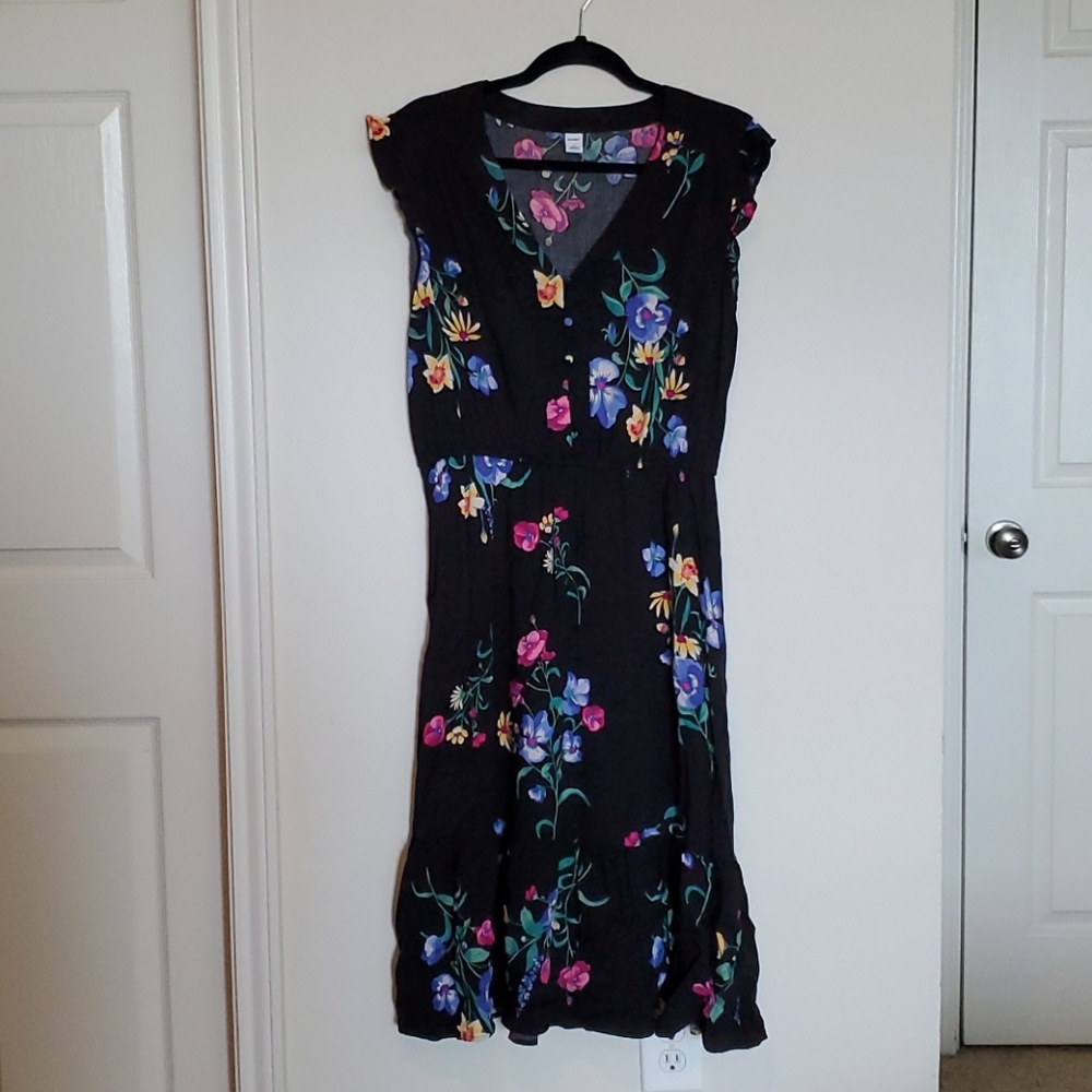 Old Navy Black Floral Summer Dress